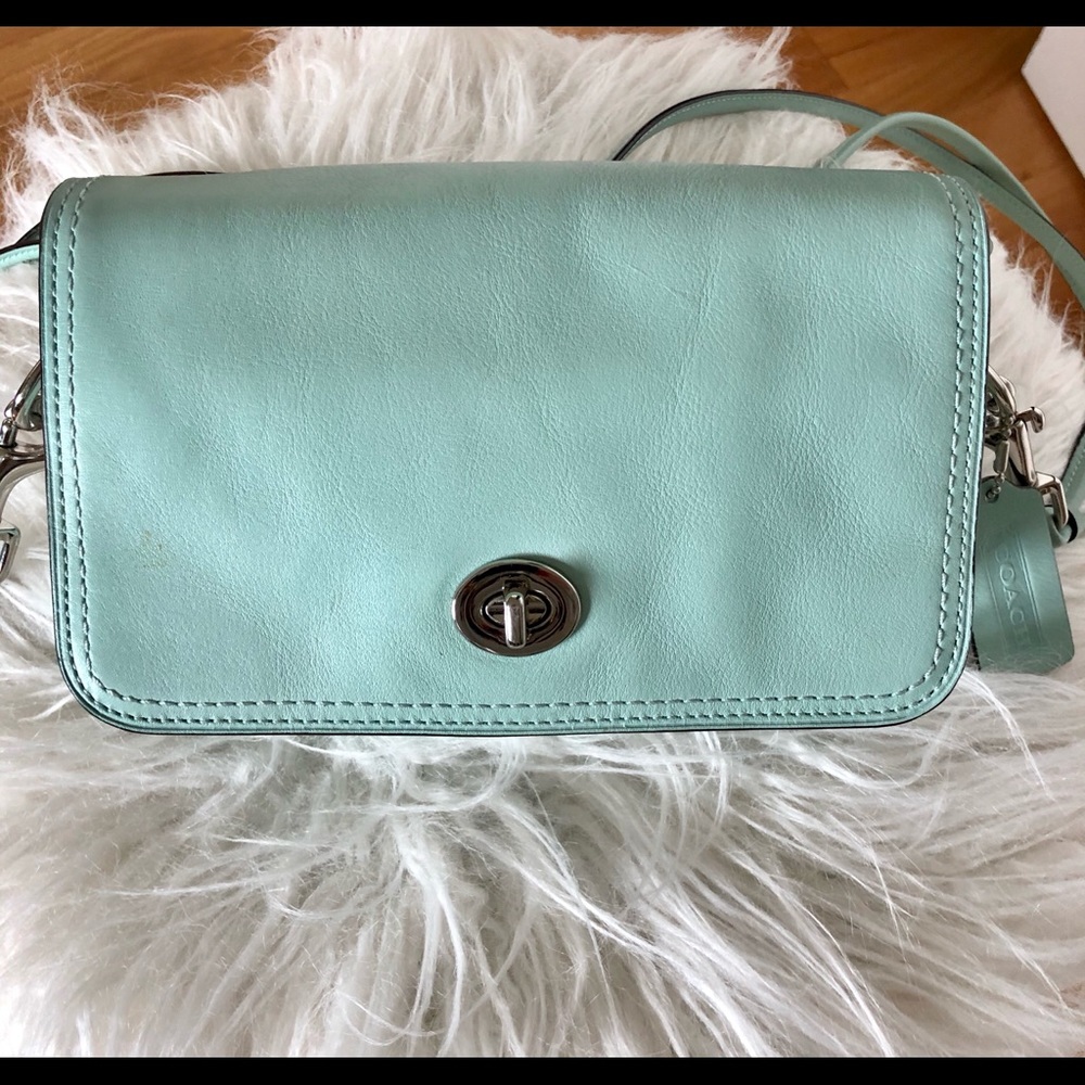 Coach Green Legacy Leather Penny Shoulder Purse